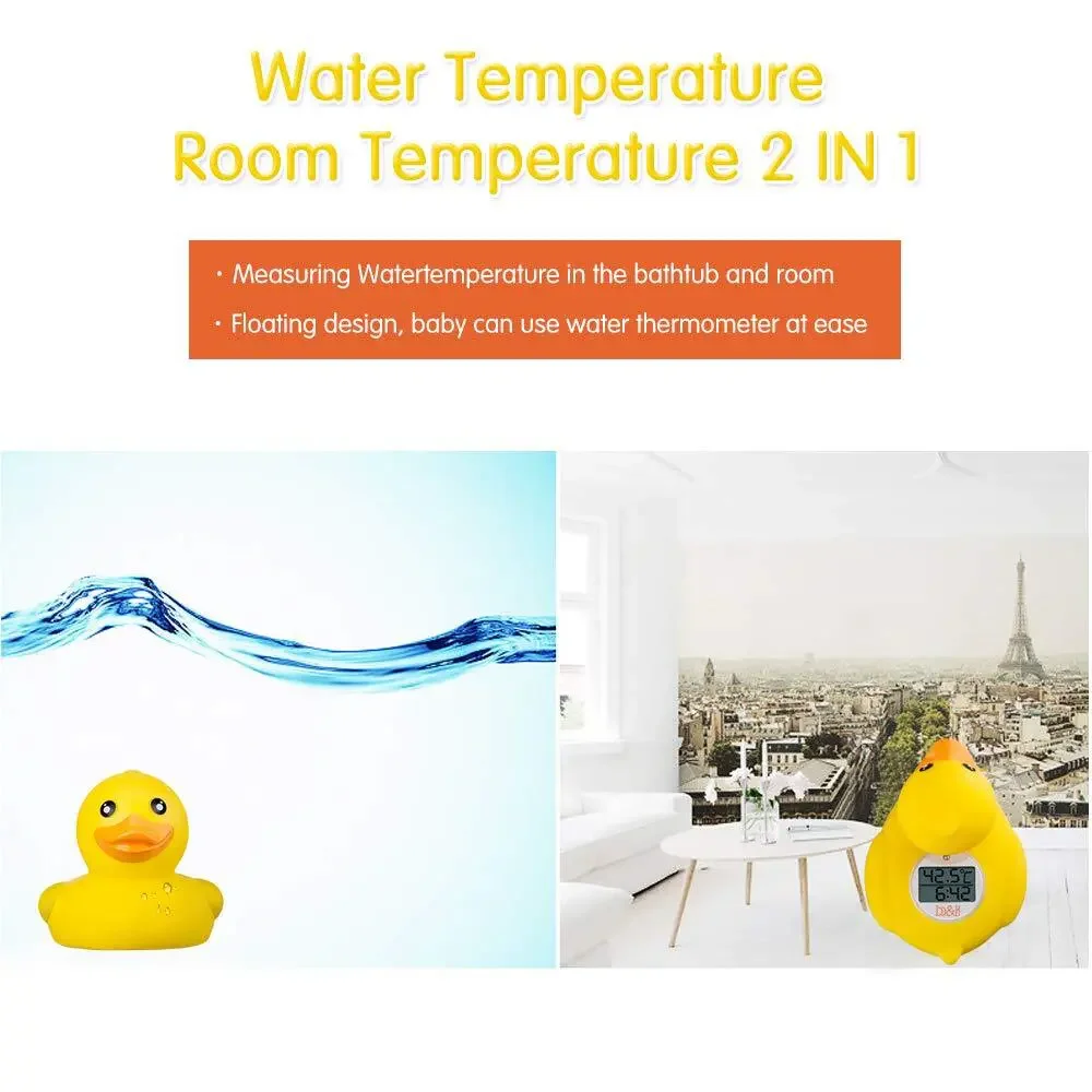 Baby Bath Thermometer & Time Duck Floating Digital Water Temperature Safety Toy